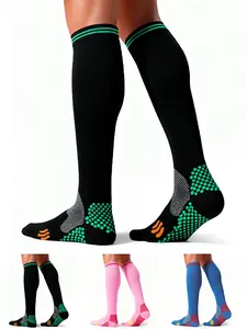 Compression Socks for Women Men Circulation Knee High 3 Pairs for Nurses, Running, Travel, Athletic