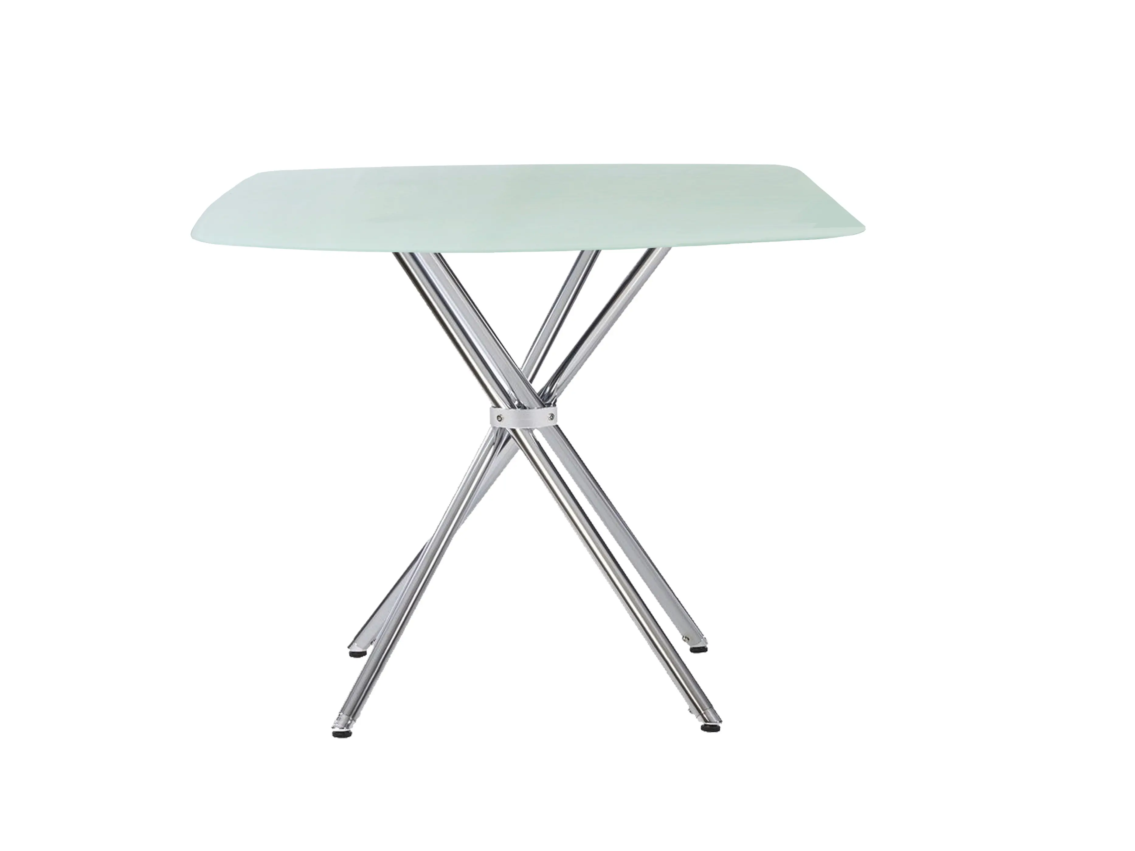 36" Square Contemporary Elegance Tempered Glass/Chrome Dining Table