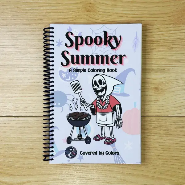 Spooky Summer Bold and Simple Activity Coloring Book Spiral Bound cozy halloween