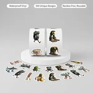 Funny Italian Brainrot Animals Stickers - Waterproof Cute Stickers for Water Bottles, Laptops, Journals | Reusable Vinyl Stickers Pack for Teens, Kids, Adults Decorations Self Adhesive Stickers (500Pcs Animals