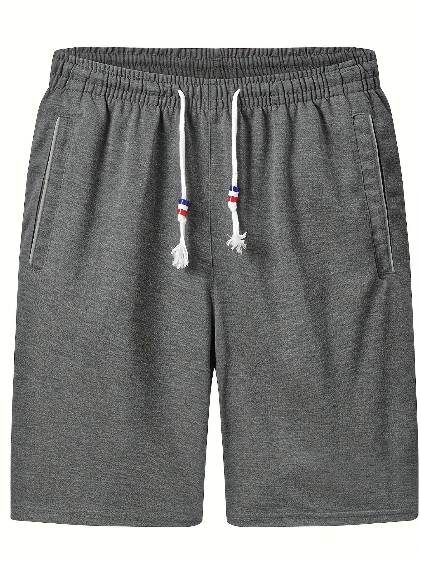 Men’s solid-color drawstring shorts, 3-pack — athletic joggers for outdoor running and casual travel pants