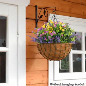 Artificial Flowers Outdoor 12 Pack, Faux Artificial Plants UV Resistant Plastic Flower Bulk for Hanging Planter Porch Window Home Wedding Fall Summer Decor, Artificial Flower Arrangements, Home Decoration