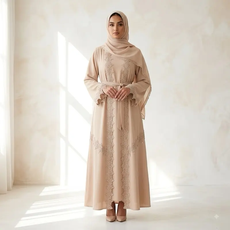 Arabic Abaya for Women, Modest Full-Length Islamic Clothing, Breathable Lightweight Fabric
