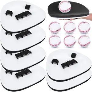 6/12 Set Baseball Pancake Glove for Training, Baseball Softball Fielding Gloves with 9 Inch Foam Practice Balls, Quick Hands Batting Infield Training Practice Two Hands Youth Adult