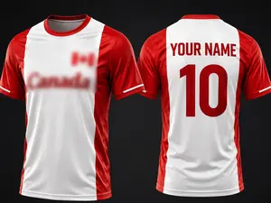 [Custom Name & Number] Canada Football Fan Jersey, Canada National Team Inspired Graphic Jersey, Canada Flag Soccer Supporter Jersey, North America Streetwear Football Jersey, Canada Soccer Fan Graphic Tee, Retro Canada Football Shirt