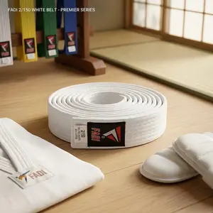 Martial Arts Belt for Karate, Judo, Aikido and Taekwondo - Durable Cotton-Polyester Blend for Adults and Kids - Training Gear Uniform Accessory for Men Women Children Beginners Professionals