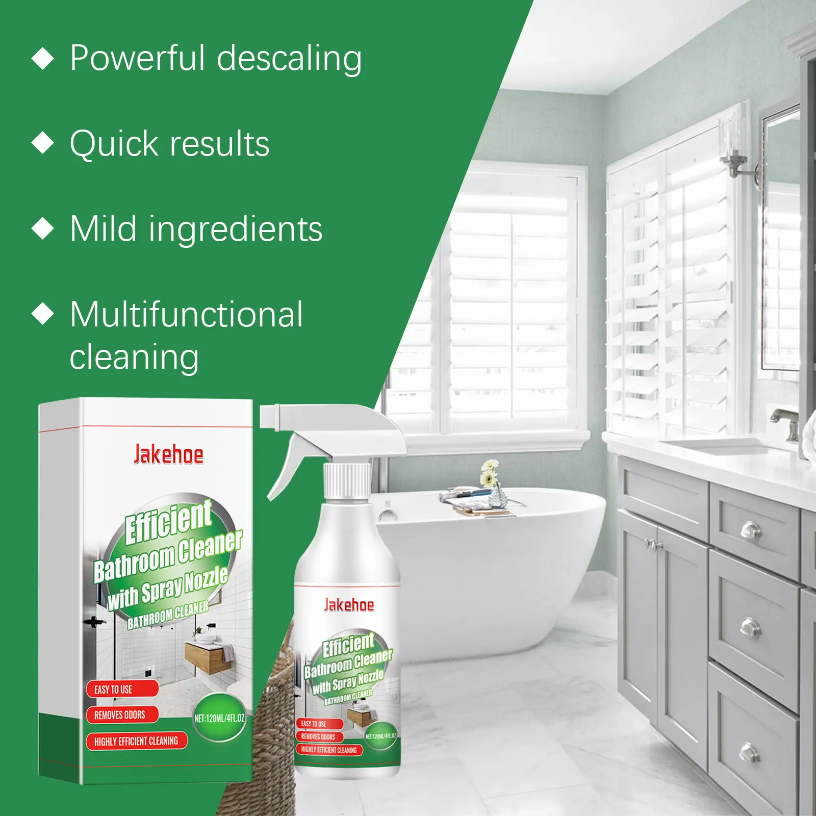 Jakehoe Floral All-Purpose Bathroom Liquid Soap Spray, Deodorizing Ready-To-Use Sprayable Remover Cleaner, 24-Month Shelf Life Household Descaling Solution for Toilets, Walls, Deodorizing Bathroom Cleaner, Ready-To-Use Bathroom Cleaners
