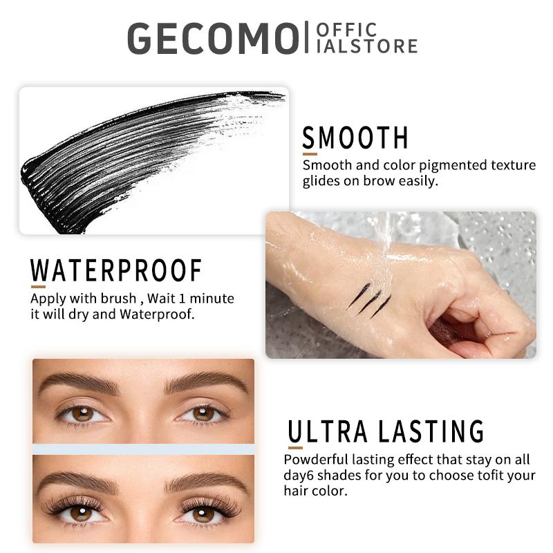 GECOMO Waterproof Mascara for Long-Lasting 24-Hour Thick & Well-Defined Lashes