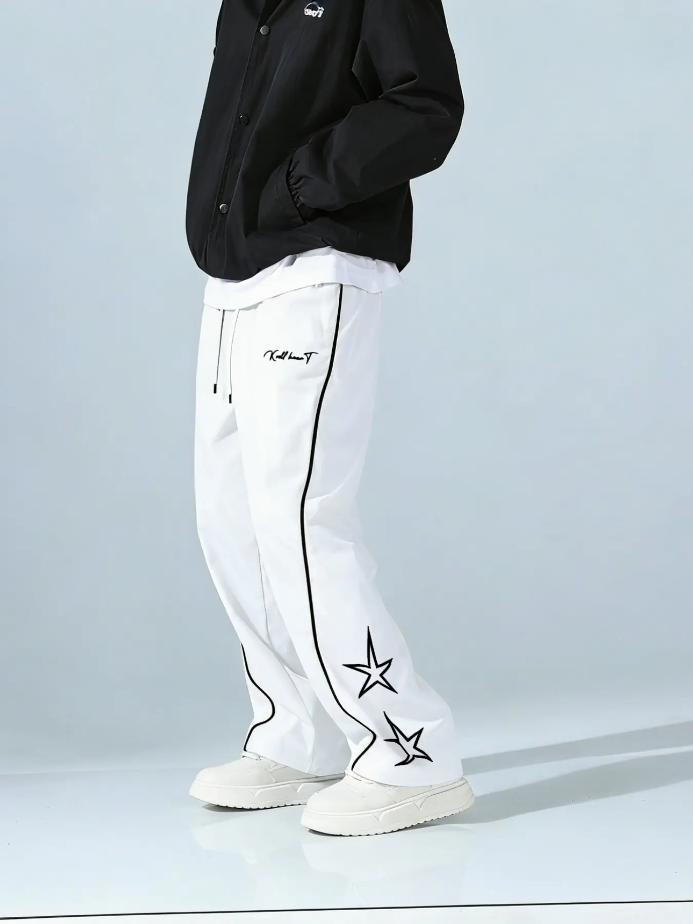 Men's Casual Athletic Sporty Loose Long Pants, American Stripe Quick-Dry High Street Streetwear Tactical Pants, Ideal for Hip-Hop Fashion, Sports Fitness, Athletic Bottoms, Gym Bottoms, Gym Clothes