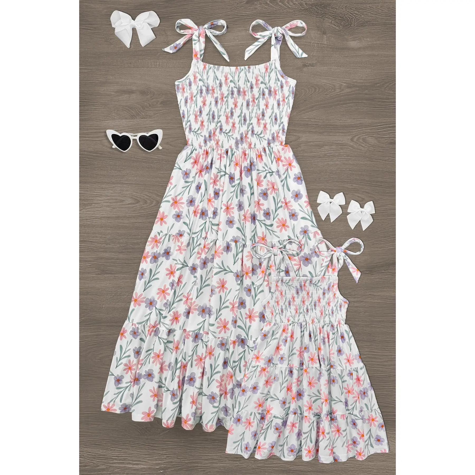 Mom & Me - Pink & Purple Floral Dress