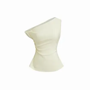 Cider Asymmetrical Neck Twist Ruched Tank Top SwimWeek