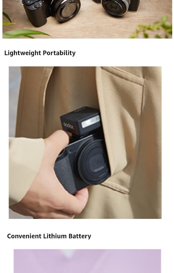 GODOX iM20 Mini Flash for Camera w/Built-in Battery, Conpact & Portable GN10/470 mAh USB-C Charging & Universal Hot Shoe Compatible with Sony zve10,zv1,a7iii/Ricoh gr3,gr3x/Fujifilm f1, NOT for ZV-1F, Cable, Accessories