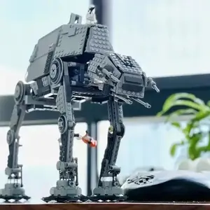 Electric At-At Model Building Set, 1137 Pieces, Motorized, Christmas Gift for Boys, Adult Birthday Present, Plastic Toy Kit