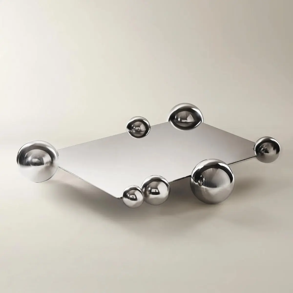 Z Gallerie Chrome Bubble Metallic Stainless Steel Serving Plates - Home Cutlery Tableware with Sculptural Bubble Accents, 13.25"w x 17.25"d x 3.25"h, Modern Kitchen Pieces for Entertaining, Artistic Flair Companion