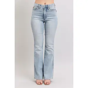 Judy Blue High Waist Tummy Control Bootcut Denim Jeans 88784 - 3 Inseam Options: Short, Regular, Long Fit Womenswear, Spandex, Cotton