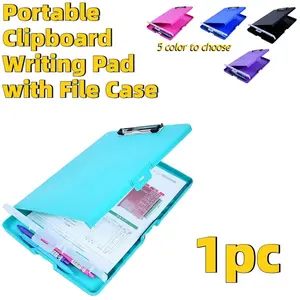 Multifunctional Portable Clipboard with 2 Storage Compartments, Nurse Clipboard Folder, Plastic Clipboard with Pen Holder