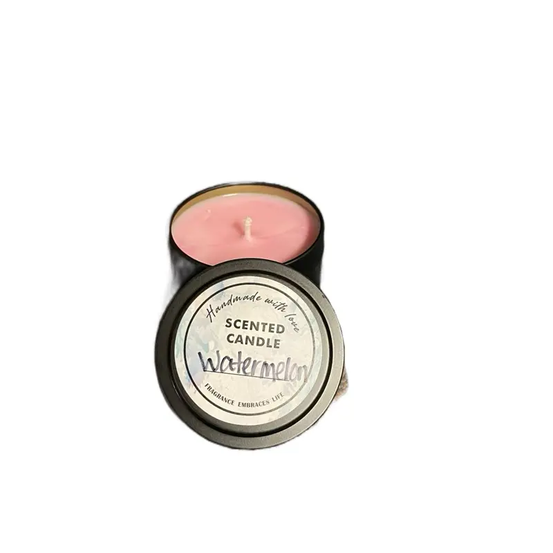 Watermelon Scented Handmade Candle 4oz - Decorative Candle with Natural Fragrance for Home Decor - Ornaments