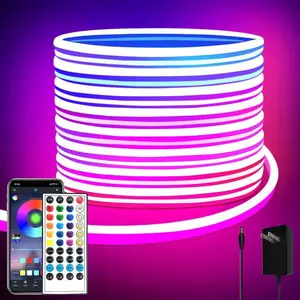 Neon light strip, adjustable flexible LED strip, supports App/remote control, multi-mode light strip, outdoor RGB waterproof LED neon light, music-synchronized gaming LED neon light strip, suitable for bedroom decoration