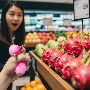 Realistic Pink Dragon Fruit Squishy Creative Fruit Squeeze Toy Soft PU Foam Decompression Fidget Toy For Office Desk Decor Gift