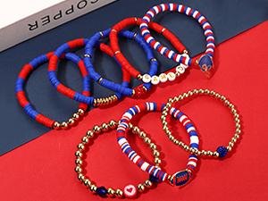 Game Day Bracelets for Women - Red, Black, Blue Heishi Clay Beaded Stretch Bracelets - Stackable Sports Charm Bracelet Bangles - Football Mom Accessories & Outfits Jewelry Gifts Game Day Bracelets for Women - Red, Black, Blue Heishi Clay Beaded Stretch Bracelets - Stackable Sports Charm Bracelet Bangles - Football Mom Accessories & Outfits Jewelry Gifts