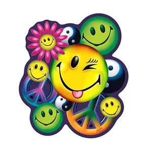 SignMission  14 in. Peace Love Happiness Hippie Novelty Sign