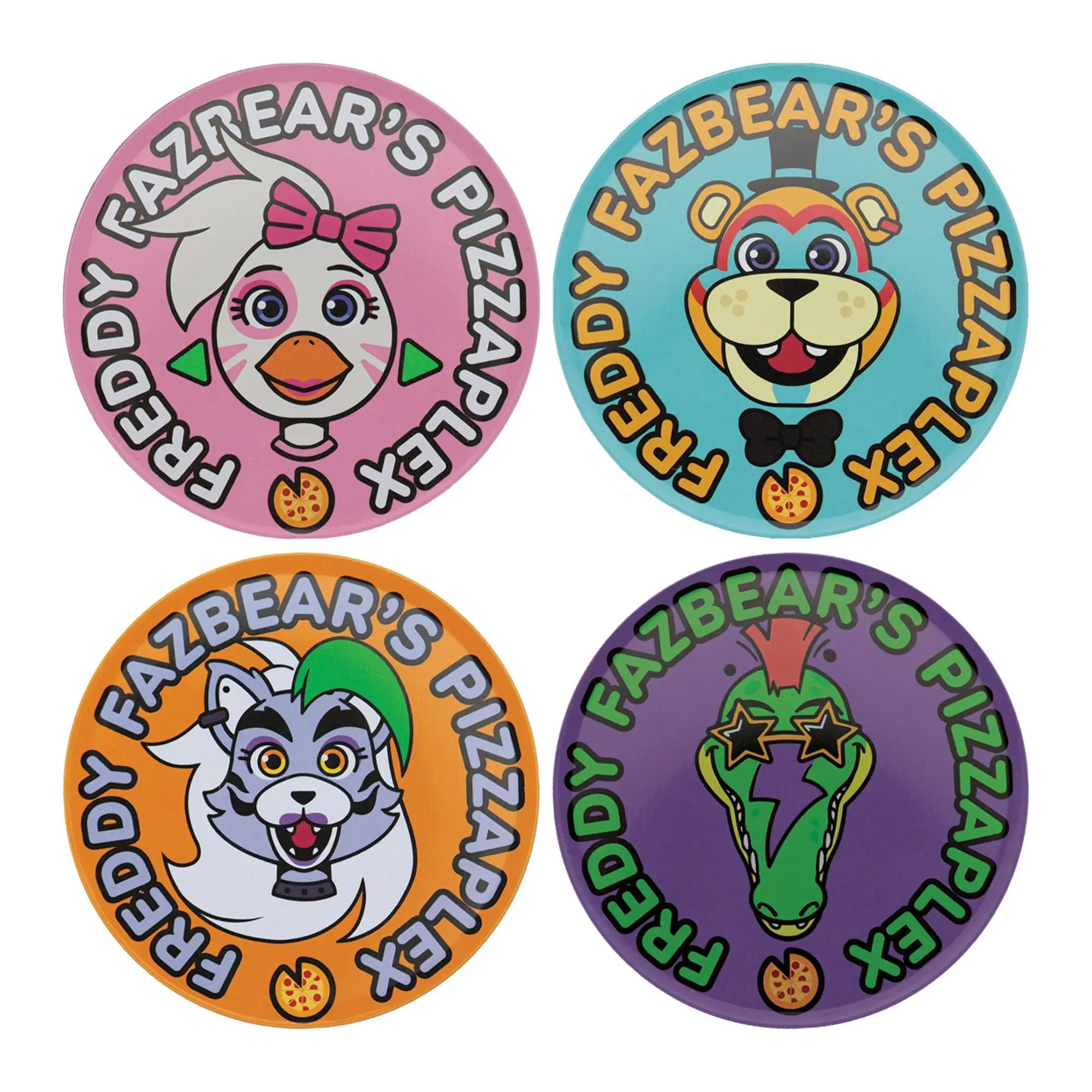 Five Nights At Freddy's Pizzaplex 4-Piece Metal Coaster Set