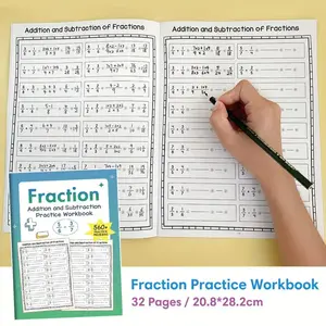 Complete Fraction Math Practice Workbook Set: Addition, Subtraction, Multiplication, Division, Ideal for Kids, Classroom and Home Learning