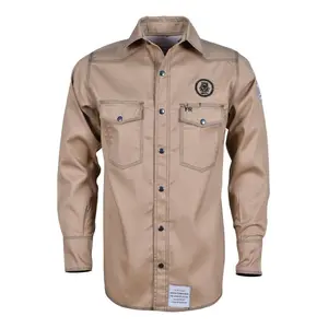 FRC Khaki FR Flame-Resistant Shirt - All Seasons Professional Workwear with Durable Comfort & Safety Standards