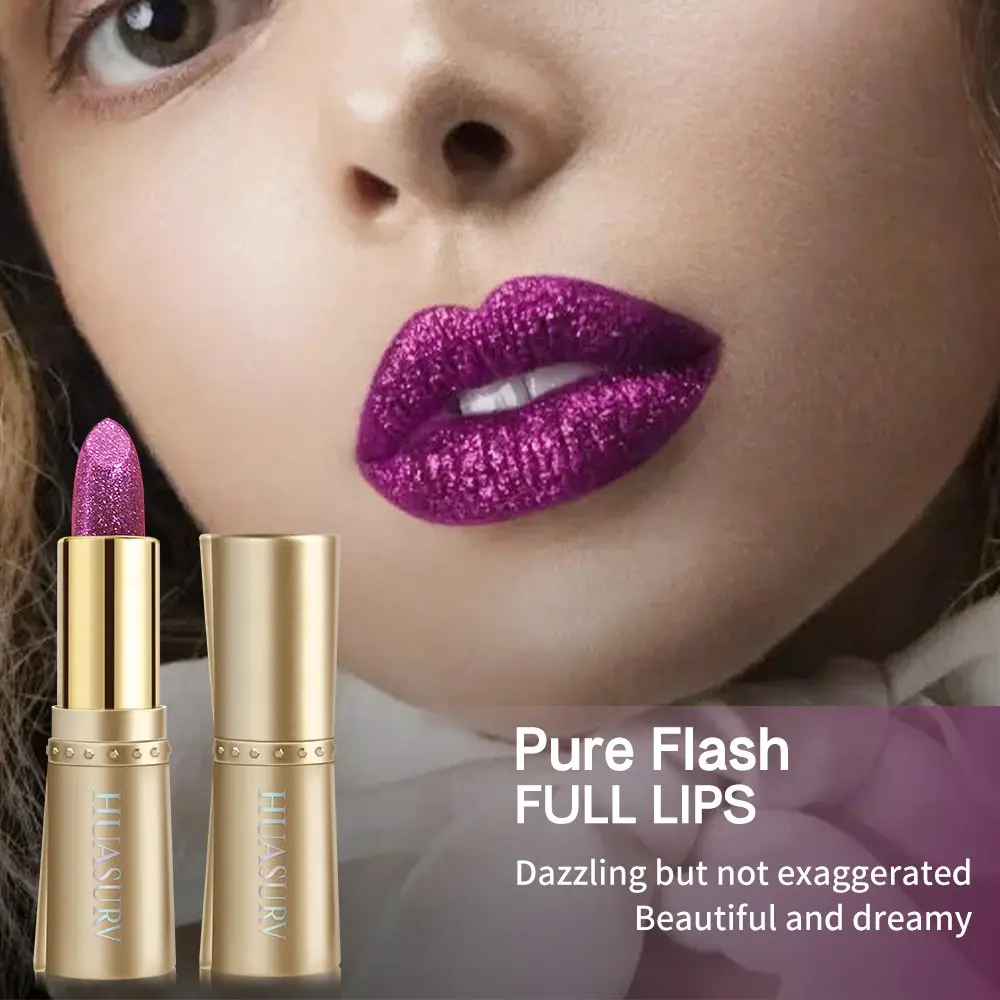 Huasurv Radiant Moisturizing Pearl Lip Balm, Bright Berry Color Lipstick, Perfect for Parties, Cosplay, Halloween, Christmas