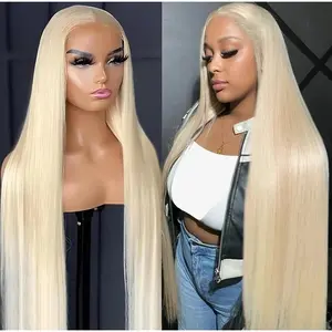 30 38 Inch 613 Hd Lace Frontal Wig 13X6 Blonde Straight  Frontal Wig 13X4 Hd Lace Front Pre Plucked with baby hair