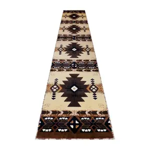 3' x 16' Brown Traditional Southwestern Area Rug - Olefin Fibers
