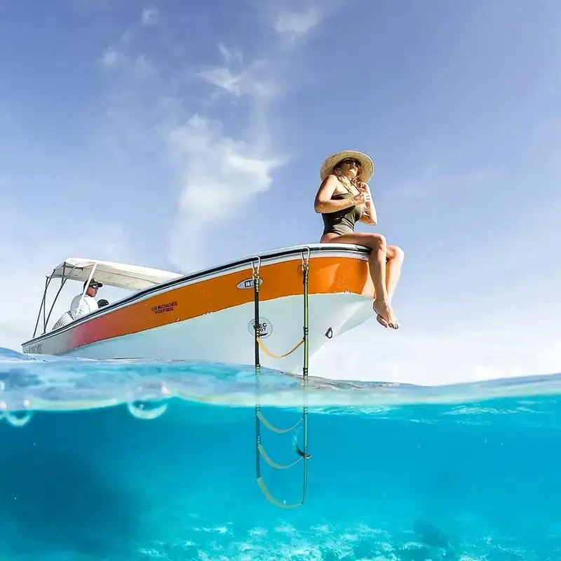 Folding Ladder for Yachts and Inflatable Boats, Compact Durable Folding Ladder, Safety, Enhance Your Boating Experience, Boating Accessories, Water