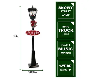Fraser Hill Farms 71-inch Musical Snow Christmas Street Lights