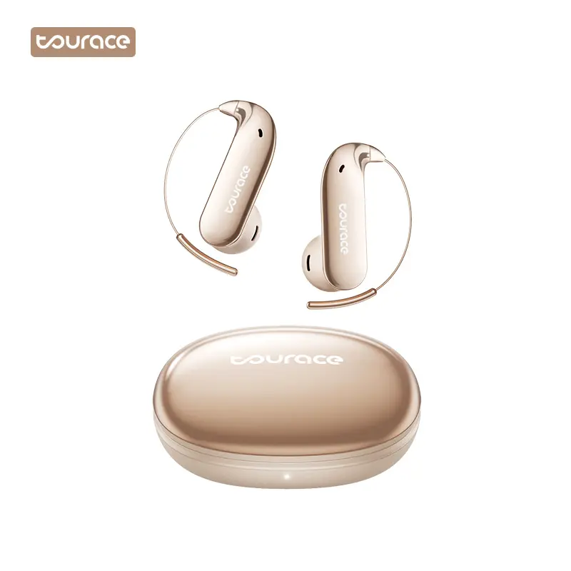 Open Ear Wireless BT Audio Headphones - AI 68-Language Interpreter Earbuds with Call Noise Reduction, Comfortable Titanium Alloy Earhooks for Work, Travel (App-Enabled Electronic Headset Audio)