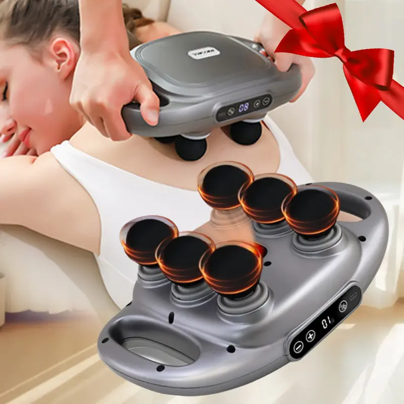 Deep Tissue Handheld Percussion Massager Gun, 6 Heads for Muscle Relaxation & Pain Relief, Portable Design for Multiple Settings, Gift