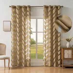1pc Modern Minimalist Wave Curtain with Holes, Decorative Drapes for Living Room Bedroom Kitchen Balcony Office