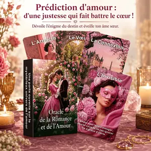 French Love Oracle Cards, 50 Tarot Cards, Romantic Divination, Meditation Companion, Enhance Emotional Connection, Fate and Destiny Revealed