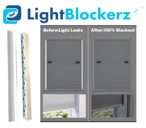 2 Pack LightBlockerz Crisp White 12" L-Shaped Light Blocking Strips for Windows Solid 100% Blackout Solution Eliminate Light Leaks Easy Install