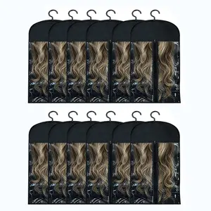 12//18PCS Wig Storage Bags with Hanger, 23.6" x 11.8"Wig Storage for Multiple Wigs,Breathable and Easy Carry Home Hair Travel Use