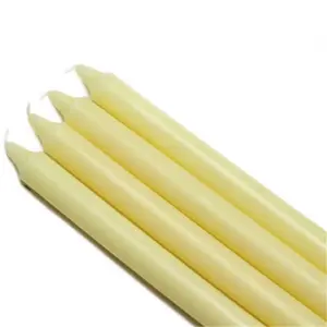212 MAIN 10 in. Unscented Straight Taper Candles - Ivory, Handpoured, Smokeless, Long-Burning Decoration Candle Gift Set, 12-Piece for Camping, Hiking Lights