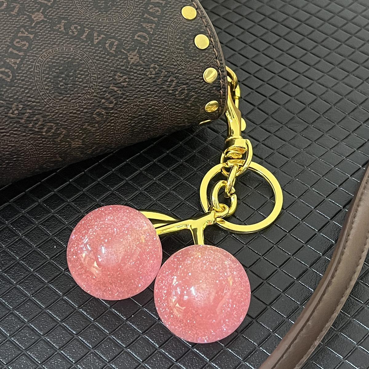 Keychain Cherry Bag Charms Purse，Key Chains Women Cute - Car key Accents for leather handbags