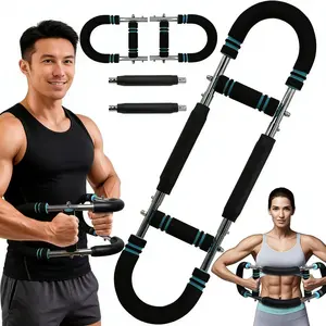 Twister Arm Trainer with 2 Strong Springs, Arm Chest Exerciser Suitable for Men and Women of All Fitness Levels, Detachable Twister Fitness Equipment for Upper Body Muscle Building - Black