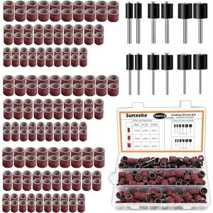 Sanding Drum Set for for Dremel Rotary Tools-Includes 138 Aluminum Oxide Sanding Sleeves for Drum Sanders (80,120,240 Grit) and 12 Drum Mandrels-Sanding Bits Tool Accessories with Box