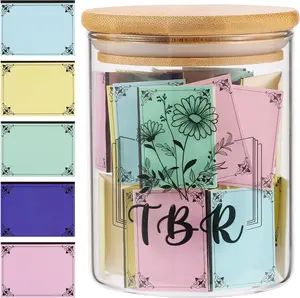 TBR Jar Gifts for Book Lovers Reading Accessories To Be Read List Jar with 100 Colorful Notes Bookish Bookworm  for Book lover (Style 1)