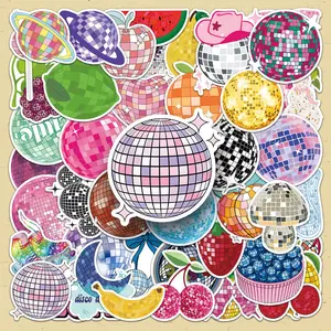 Disco Ball Pattern Sticker, 50pcs/set Colorful DIY Decorative Sticker, Funny Stickers, DIY Decals for Scrapbooking, Journaling, Gift Wrapping, Greeting Cards