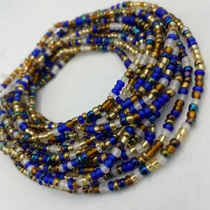 Multicolored Waist Bead – Handcrafted with a Variety of Designs – African Waist Beads, Body Jewelry – Tie-On (45”-50”) – Add to Cart, Buy Now – Price Per 1 Waist Bead