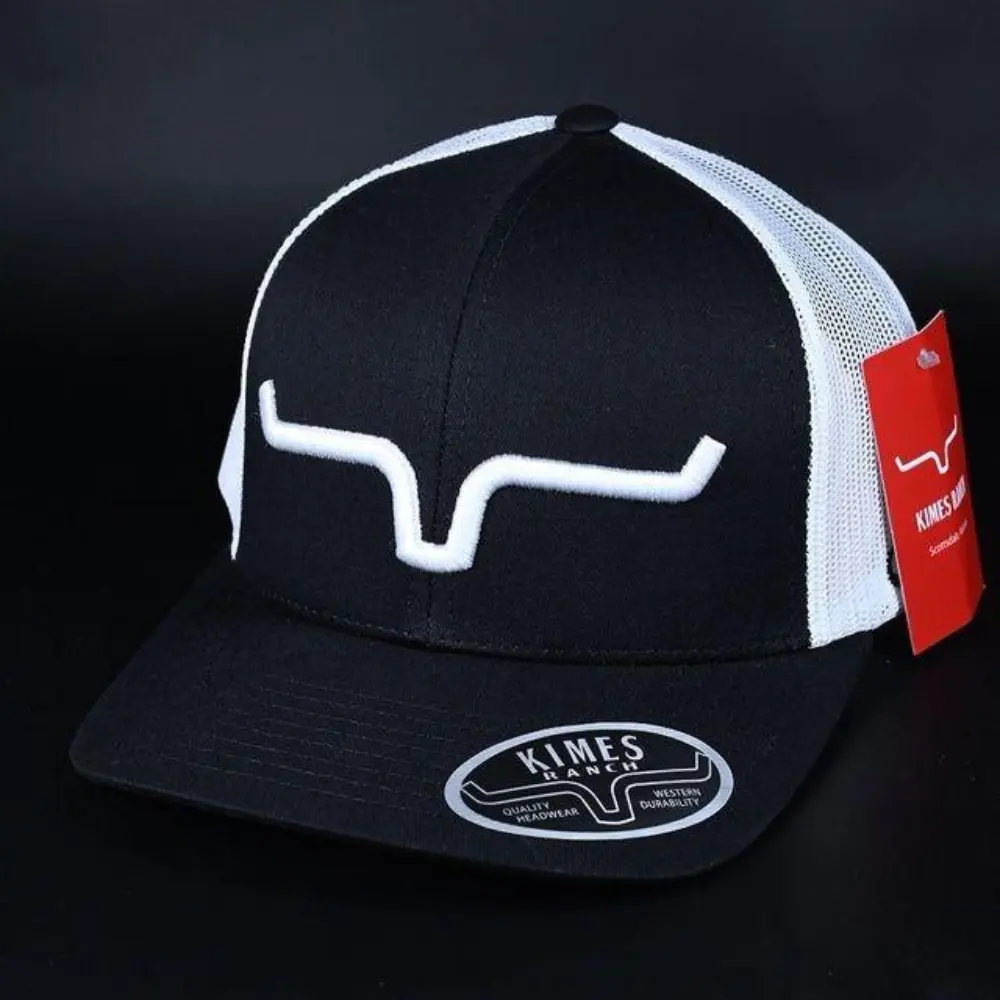 Kimes Ranch Unisex Adjustable Snapback Hat - 110 3-D Embroidered Horns, White Embroidery, 1-Size Weekly Upgrade