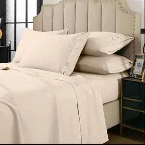 Luxurious Tan 6pc Bedding Set with Embroidered Pillows & Elegant Bedspread for Stylish Bedroom Decor - Soft & Comfortable