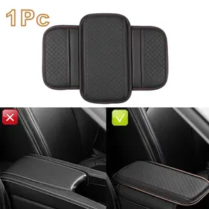 Car Center Console Armrest Pad, Soft PU Leather Anti-Dirt Protector, Non-Slip Comfortable Armrest Cushion, Universal Car Interior Accessory