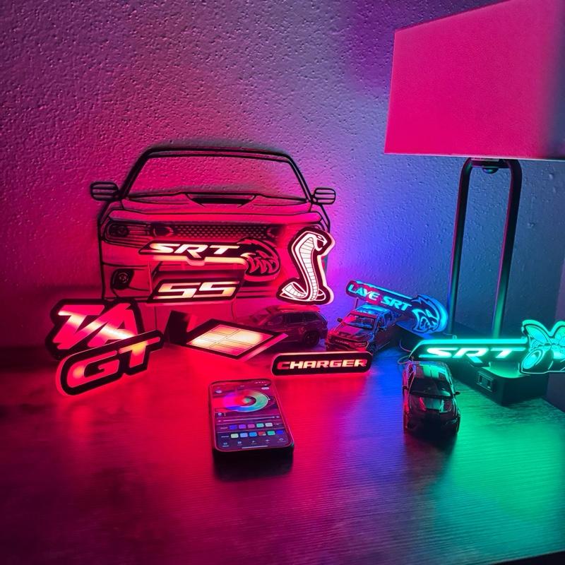 SRT bee, 392, GT, T/A, V ,SS , Charger, Cobra , SRT BEE SCAT PACK LED Grill Emblem Decoration RGB for Charger, Challenger, Grand Cherokee and Durango - Multi Color